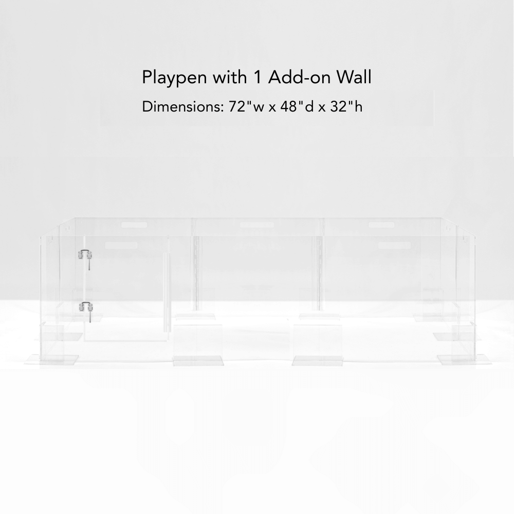 Clear Pet Playpen, 32" High with Door