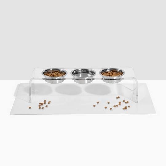 hiddin clear vinyl dog bowl floor protector mat