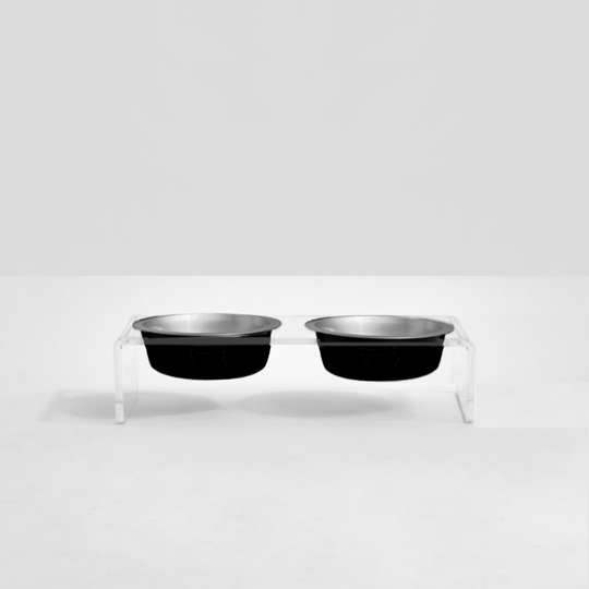 Silver Glam Dog Bowl Set
