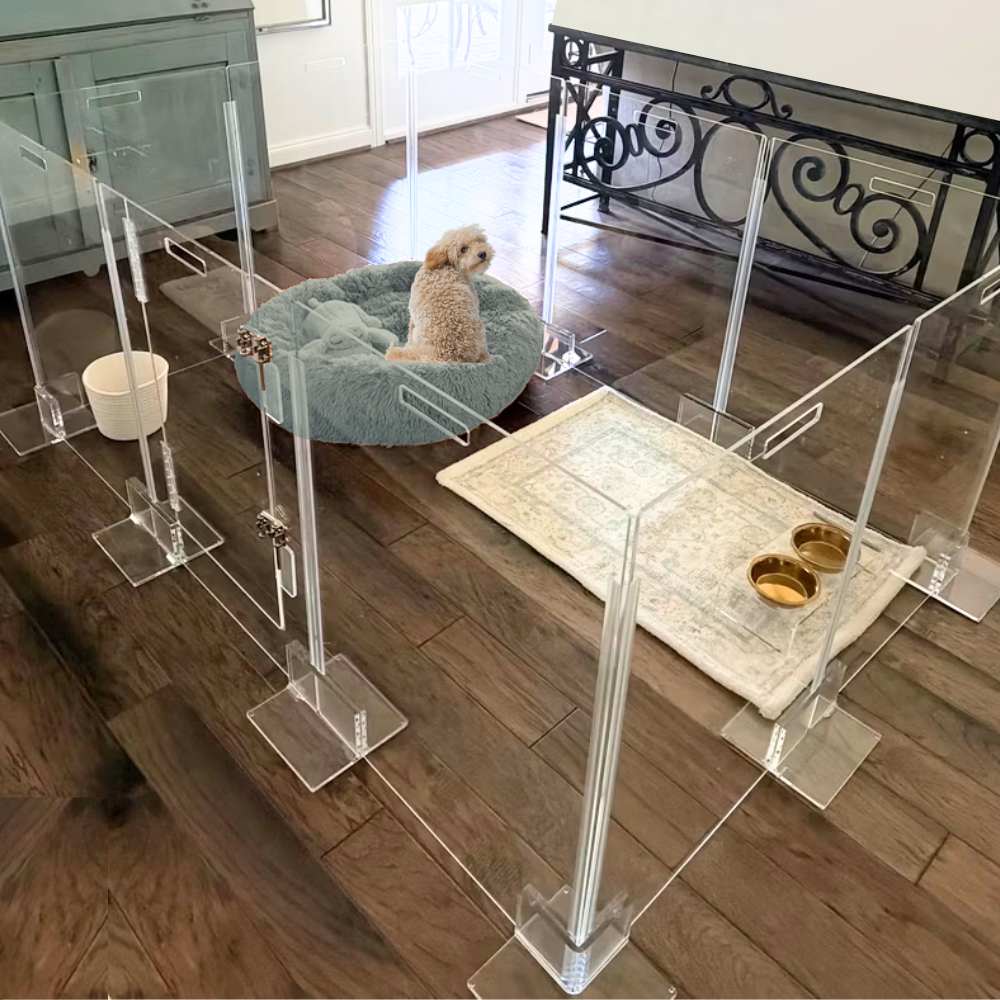 Clear Pet Playpen, 32" High with Door