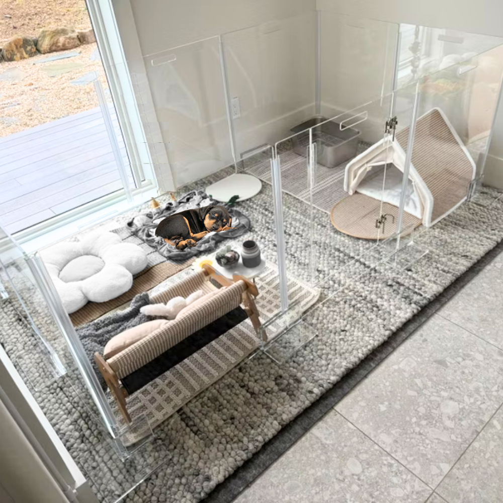 Clear Pet Playpen, 32" High with Door