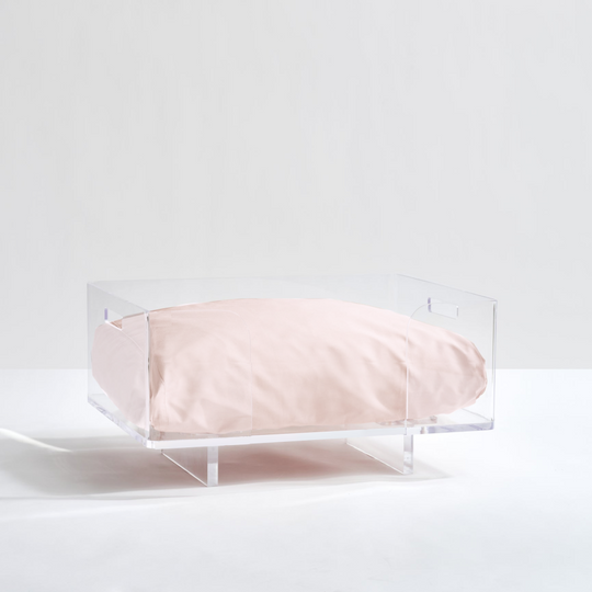 Clear Rectangular Lucite Dog Bed