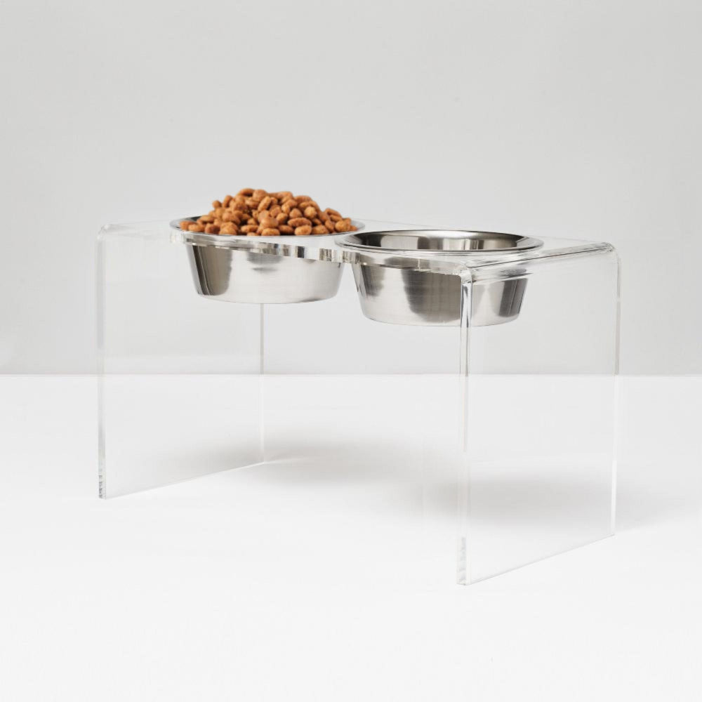 Tall Silver Double Feeder