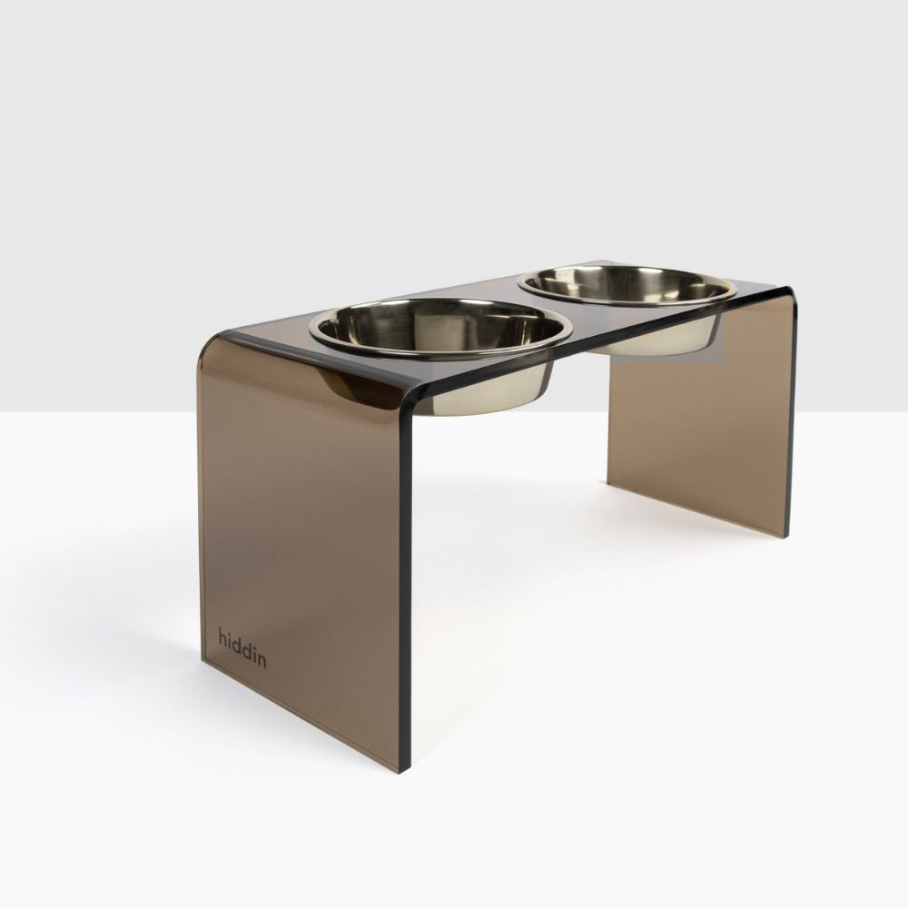 Large Bronze Double Bowl Pet Feeder | Options