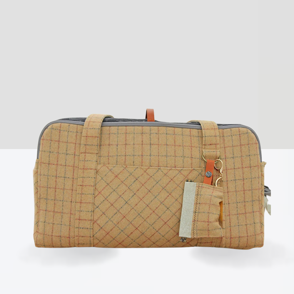 Wool Plaid Travel Pet Carrier