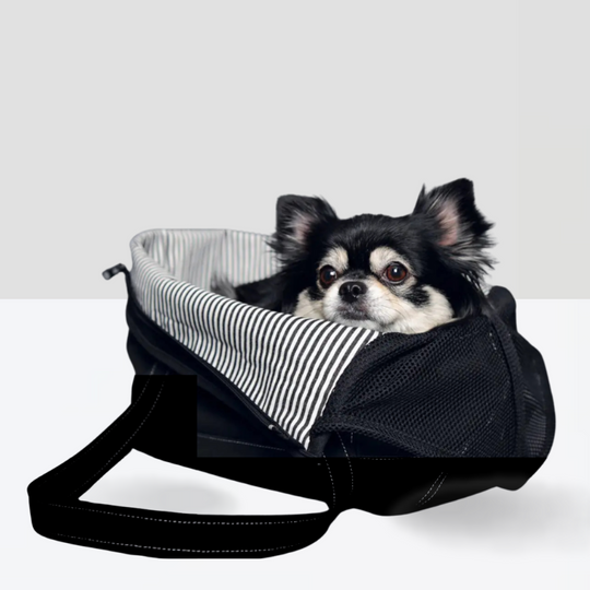 Black Canvas Drawstring Pet Carrier
