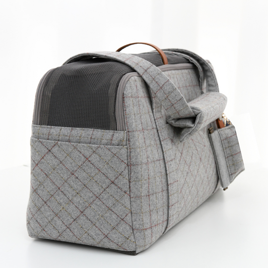Wool Plaid Travel Pet Carrier