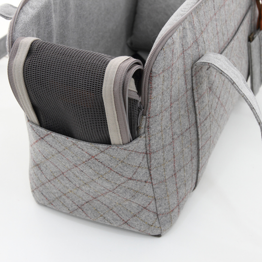 Wool Plaid Travel Pet Carrier