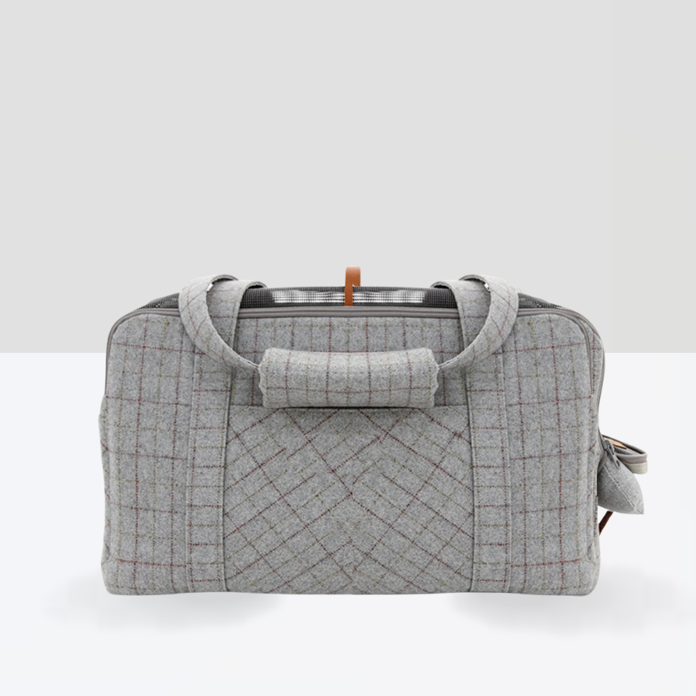 Wool Plaid Travel Pet Carrier