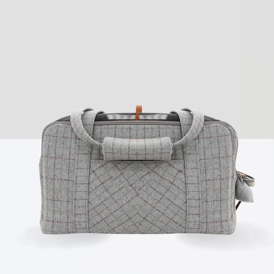 Wool Plaid Travel Pet Carrier