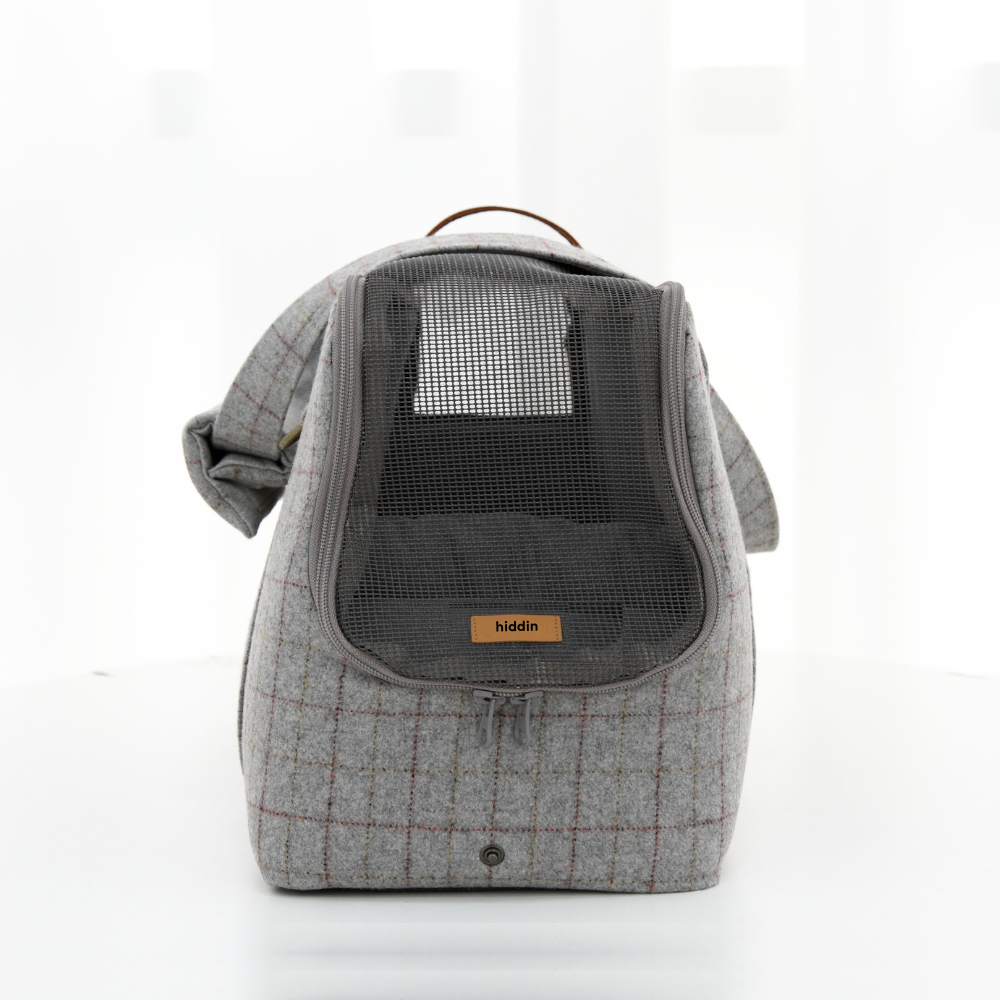 Wool Plaid Travel Pet Carrier