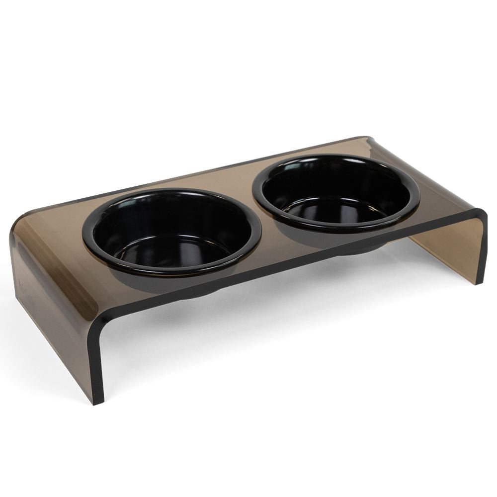 Small Bronze Double Bowl Pet Feeder | Options