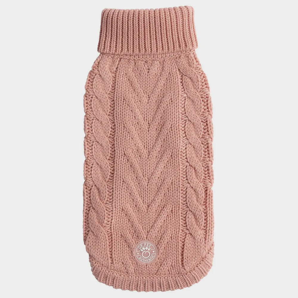 Solid Cable Knit Dog Sweater | Options