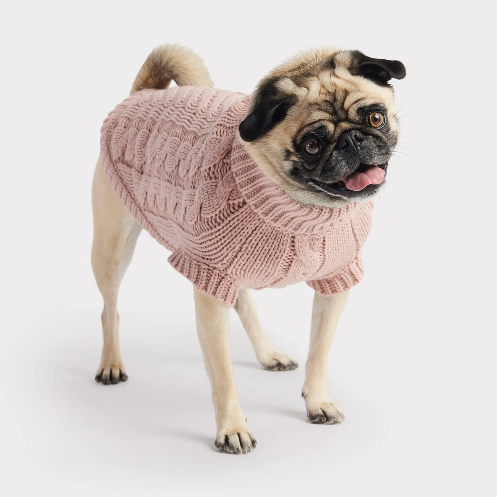 Acrylic Solid Cable Dog Sweater | Options