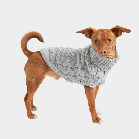 Solid Cable Knit Dog Sweater | Options