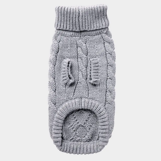 Solid Cable Knit Dog Sweater | Options