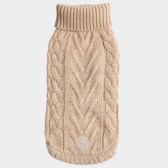 Solid Cable Knit Dog Sweater | Options