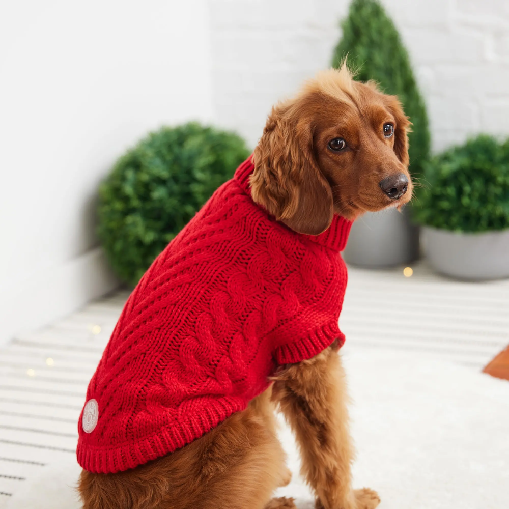 Acrylic Solid Cable Dog Sweater | Options