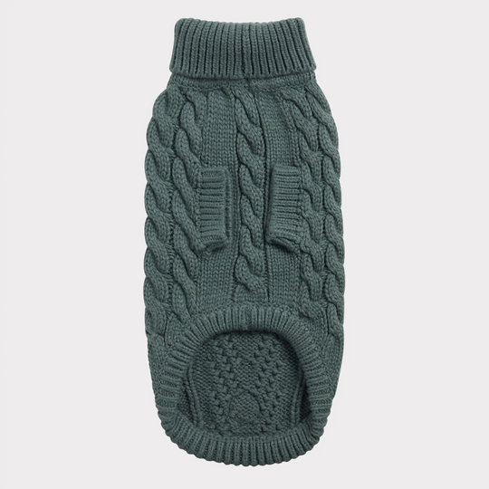 Solid Cable Knit Dog Sweater | Options