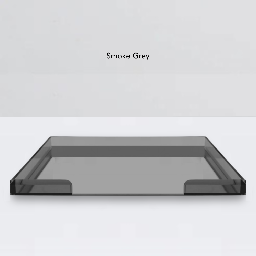 Smoke Grey Lucite Pet Tray Bed | Options