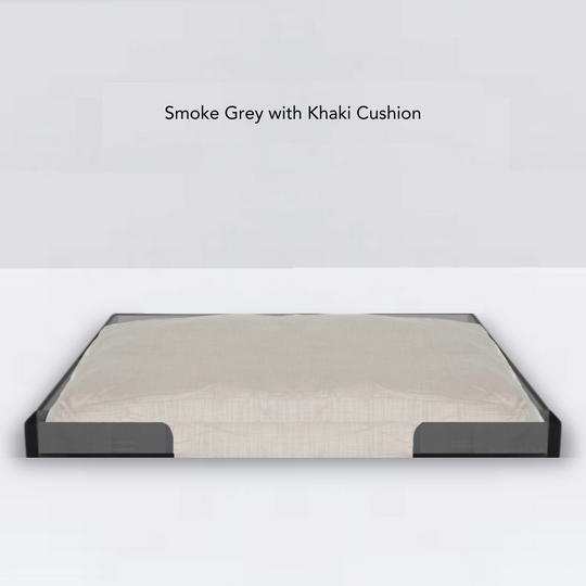 Smoke Grey Lucite Pet Tray Bed | Options