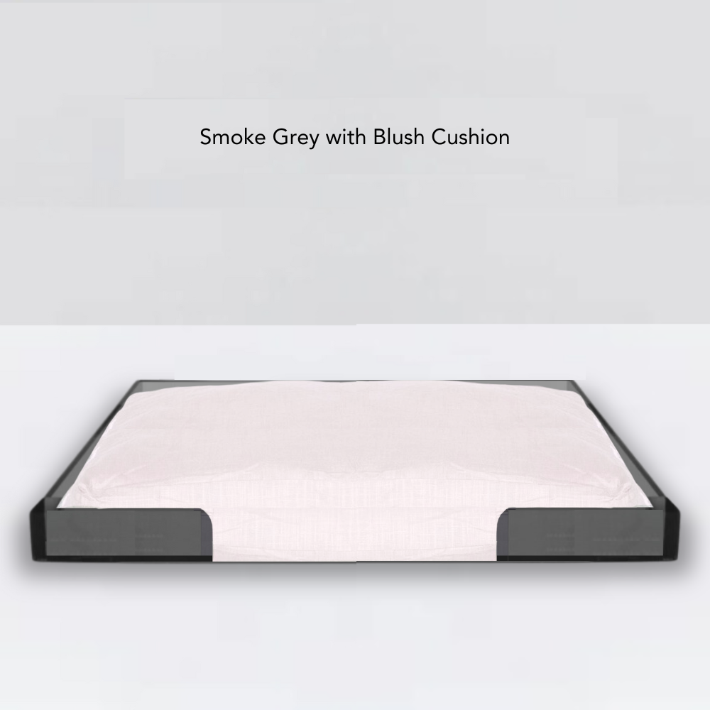 Smoke Grey Lucite Pet Tray Bed | Options