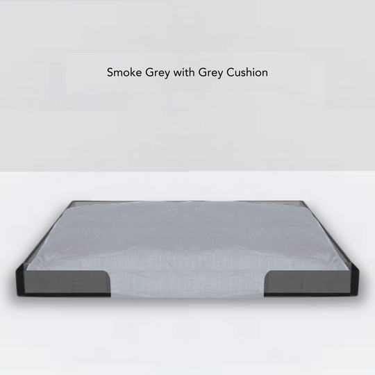 Smoke Grey Lucite Pet Tray Bed | Options