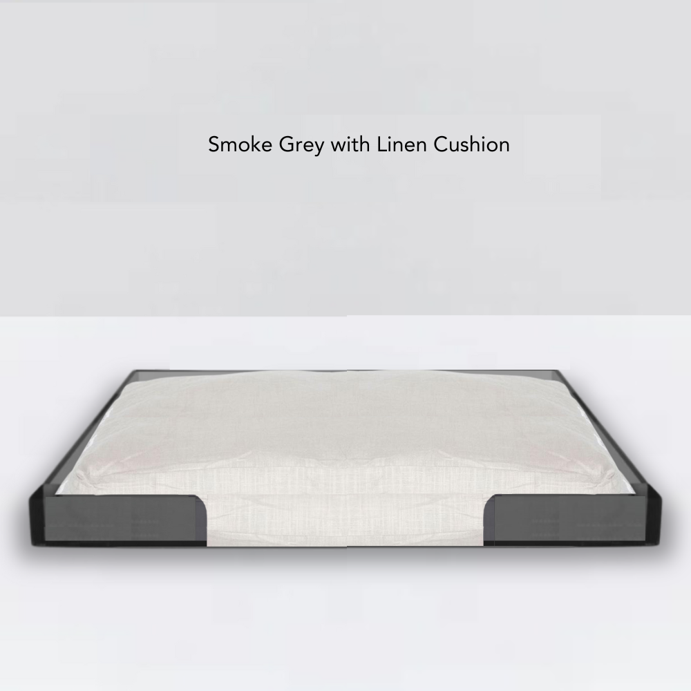 Smoke Grey Lucite Pet Tray Bed | Options