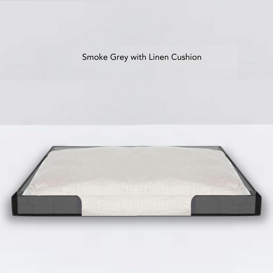 Smoke Grey Lucite Pet Tray Bed | Options