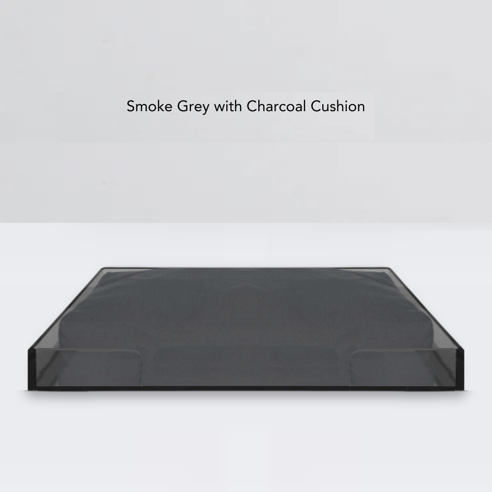 Smoke Grey Lucite Pet Tray Bed | Options