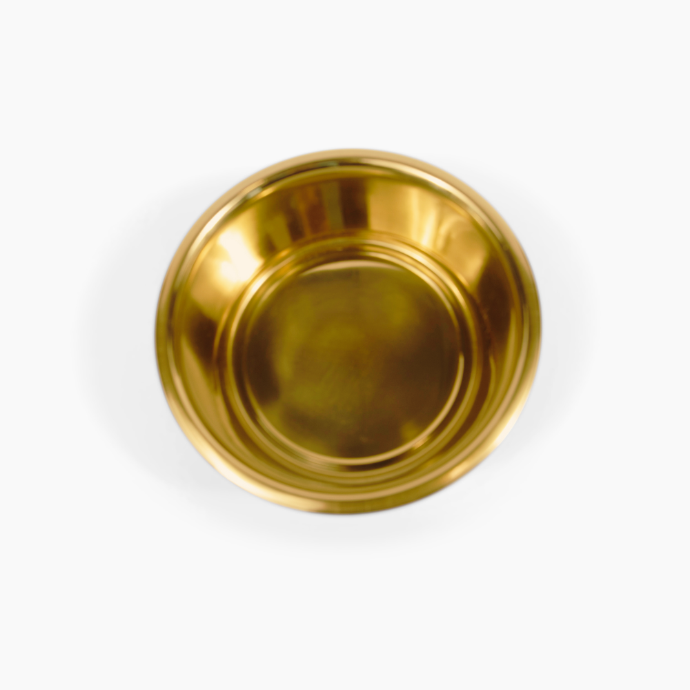 Small Clear Double Pet Bowl Feeder with Gold Bowls | Options