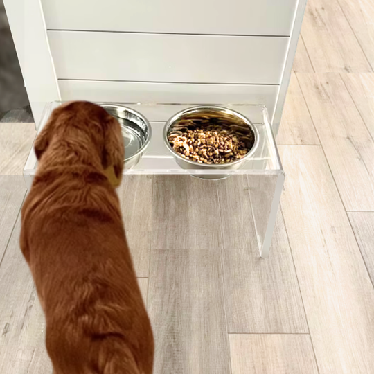 Tall Silver Double Feeder