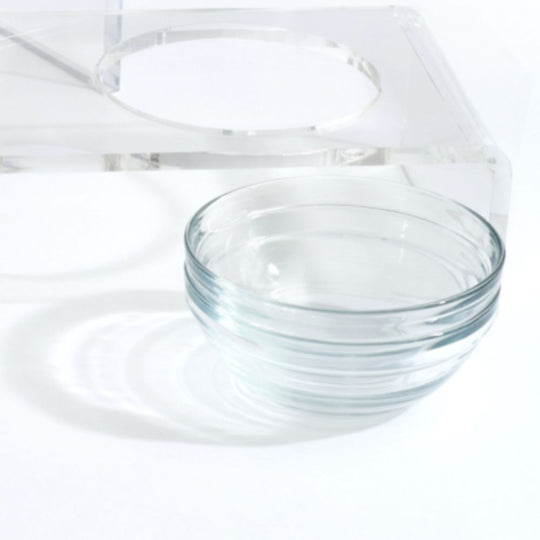 Clear Slanted Glass Bowl Feeder | Options