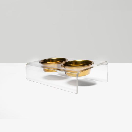 Clear Slanted Gold Bowl Feeder | Options