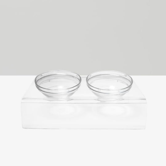 Clear Slanted Glass Bowl Feeder | Options