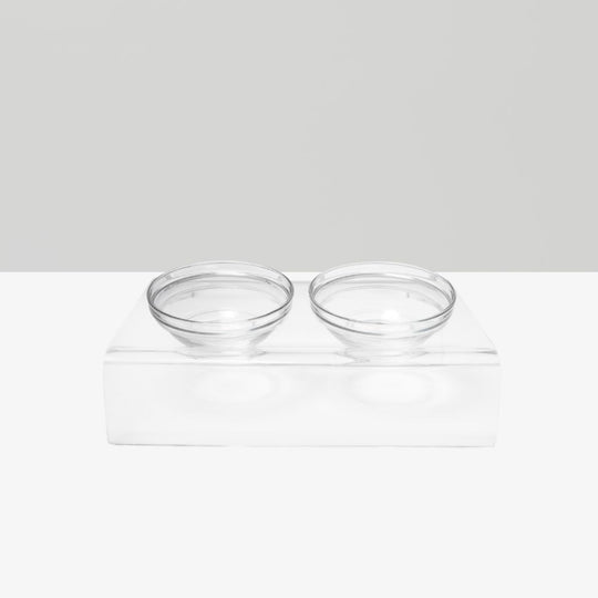 Clear Slanted Glass Bowl Feeder | Options