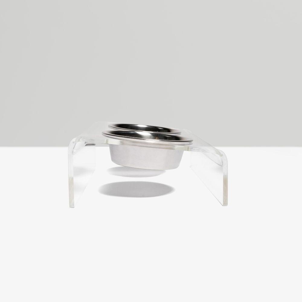 Clear Slanted Silver Bowl Feeder | Options