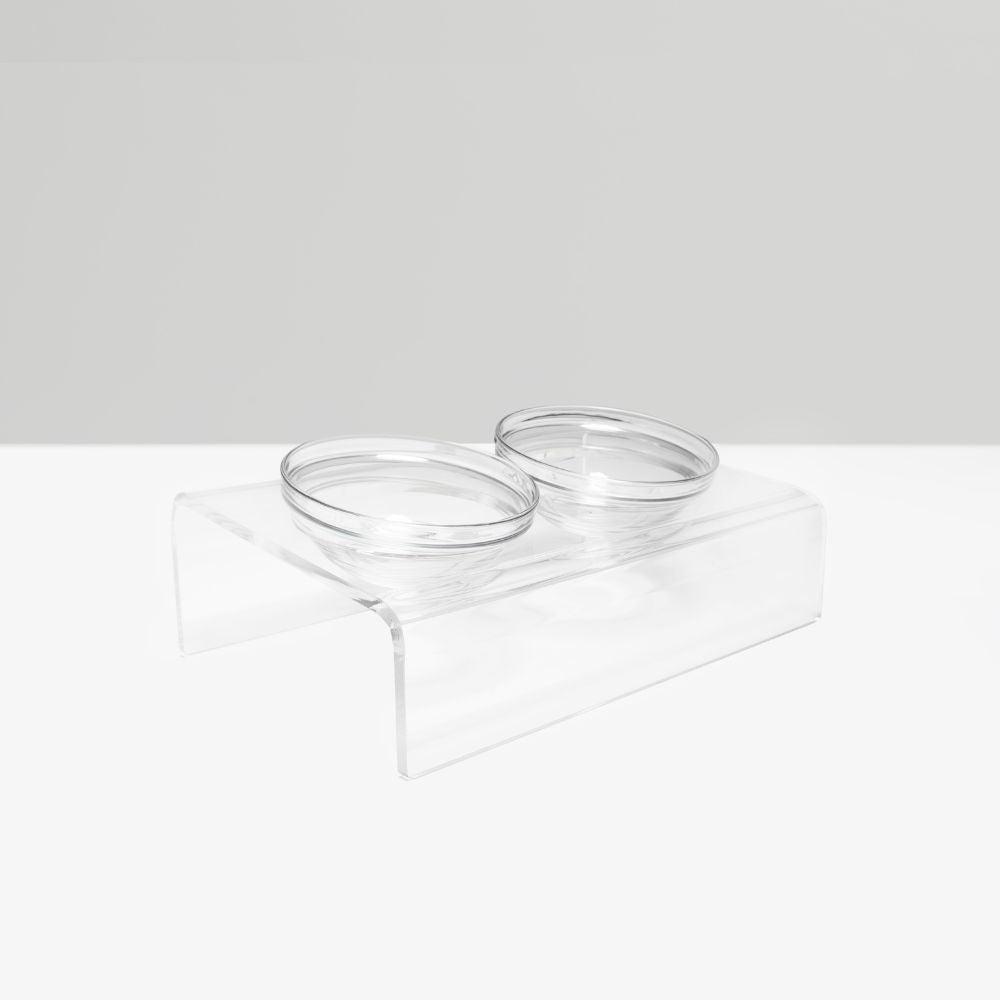 Clear Slanted Glass Bowl Feeder | Options