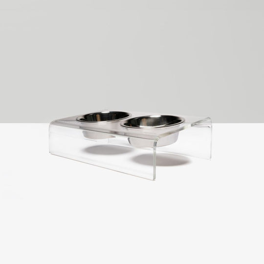 Clear Slanted Silver Bowl Feeder | Options