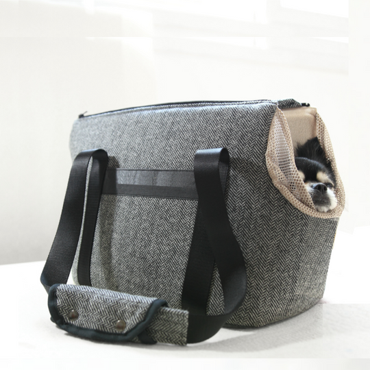 Herringbone Drawstring Pet Carrier