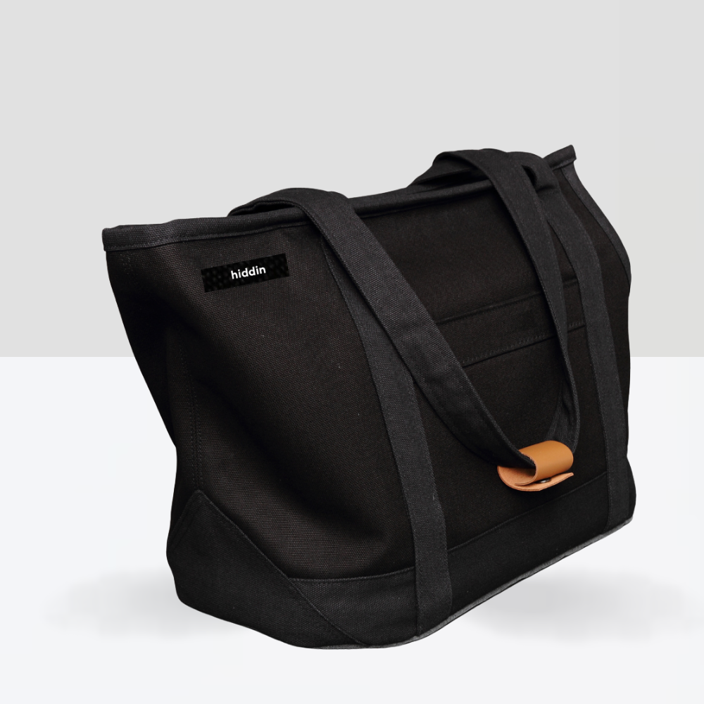 Black Canvas Drawstring Pet Carrier