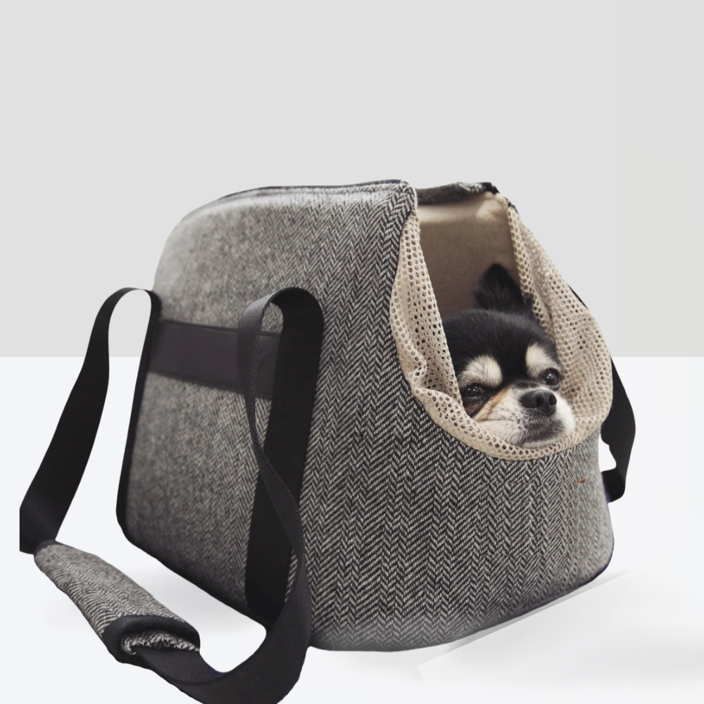 Herringbone Drawstring Pet Carrier