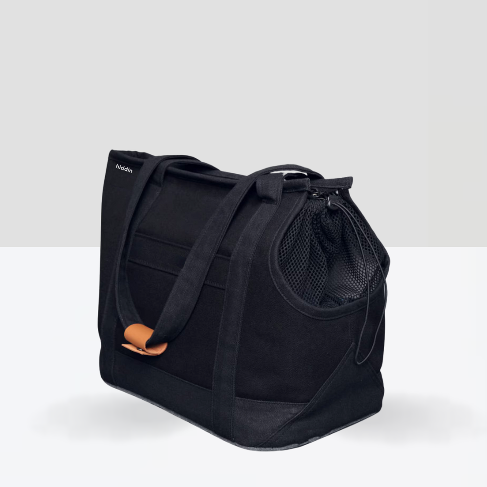 Black Canvas Drawstring Pet Carrier