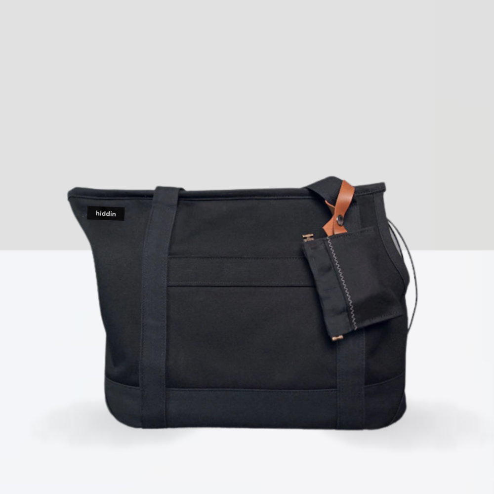 Black Canvas Drawstring Pet Carrier