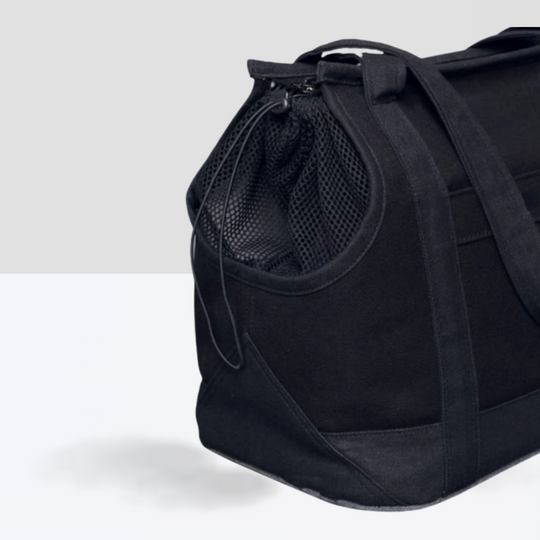 Black Canvas Drawstring Pet Carrier