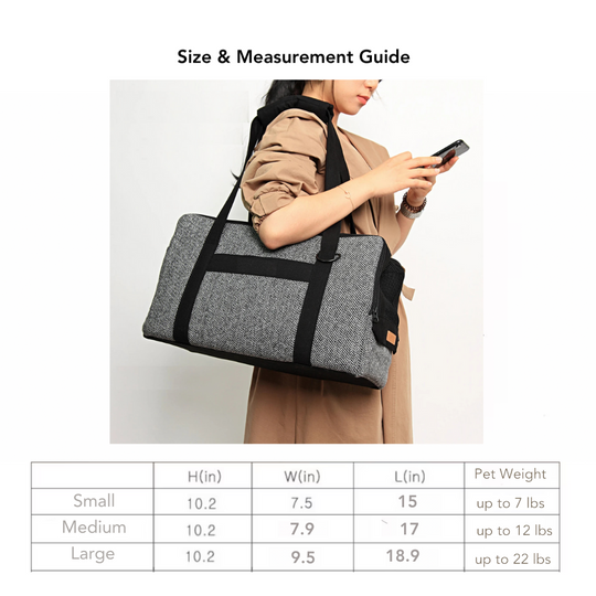 Wool Herringbone Zipper Pet Carrier