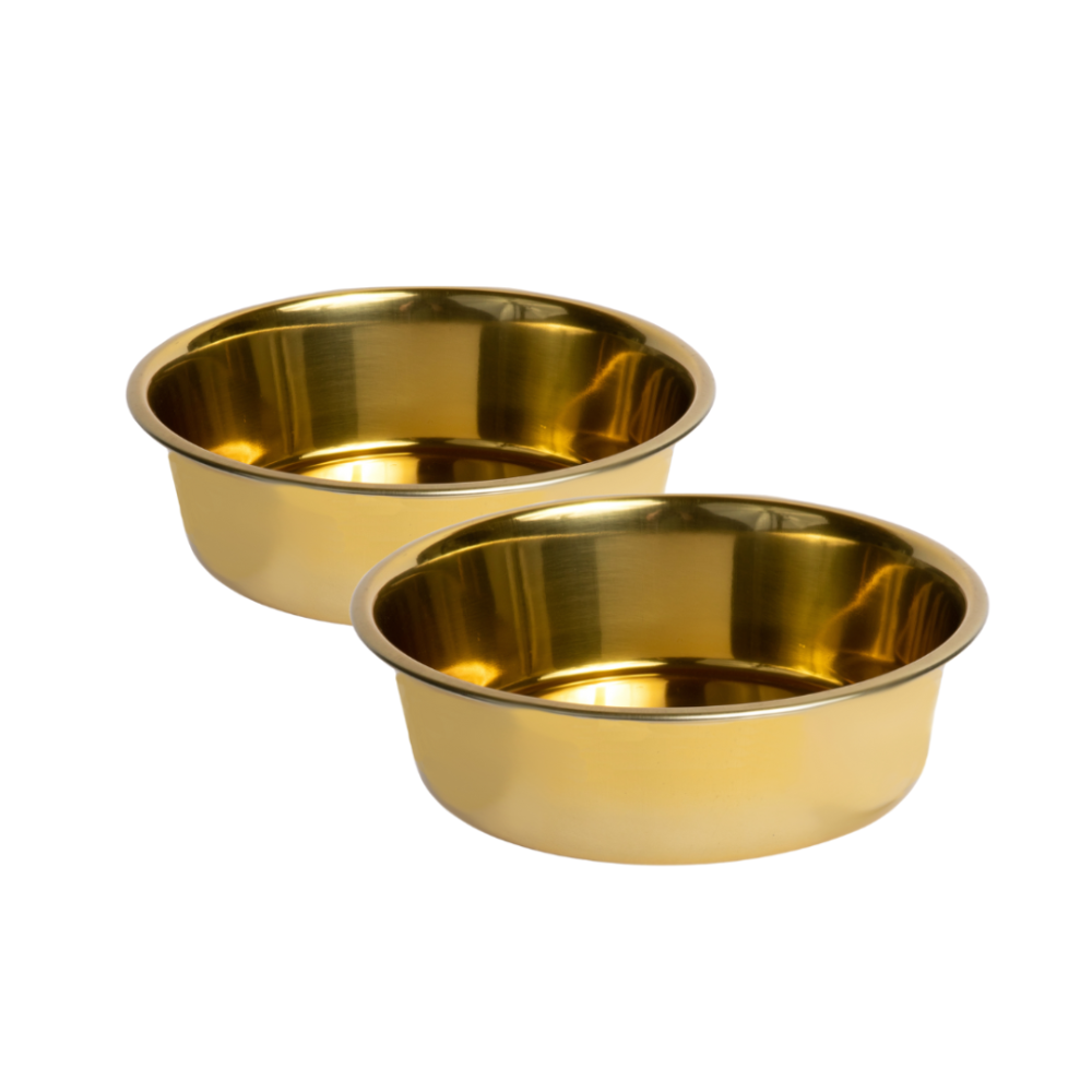 Large Bronze Double Bowl Pet Feeder | Options