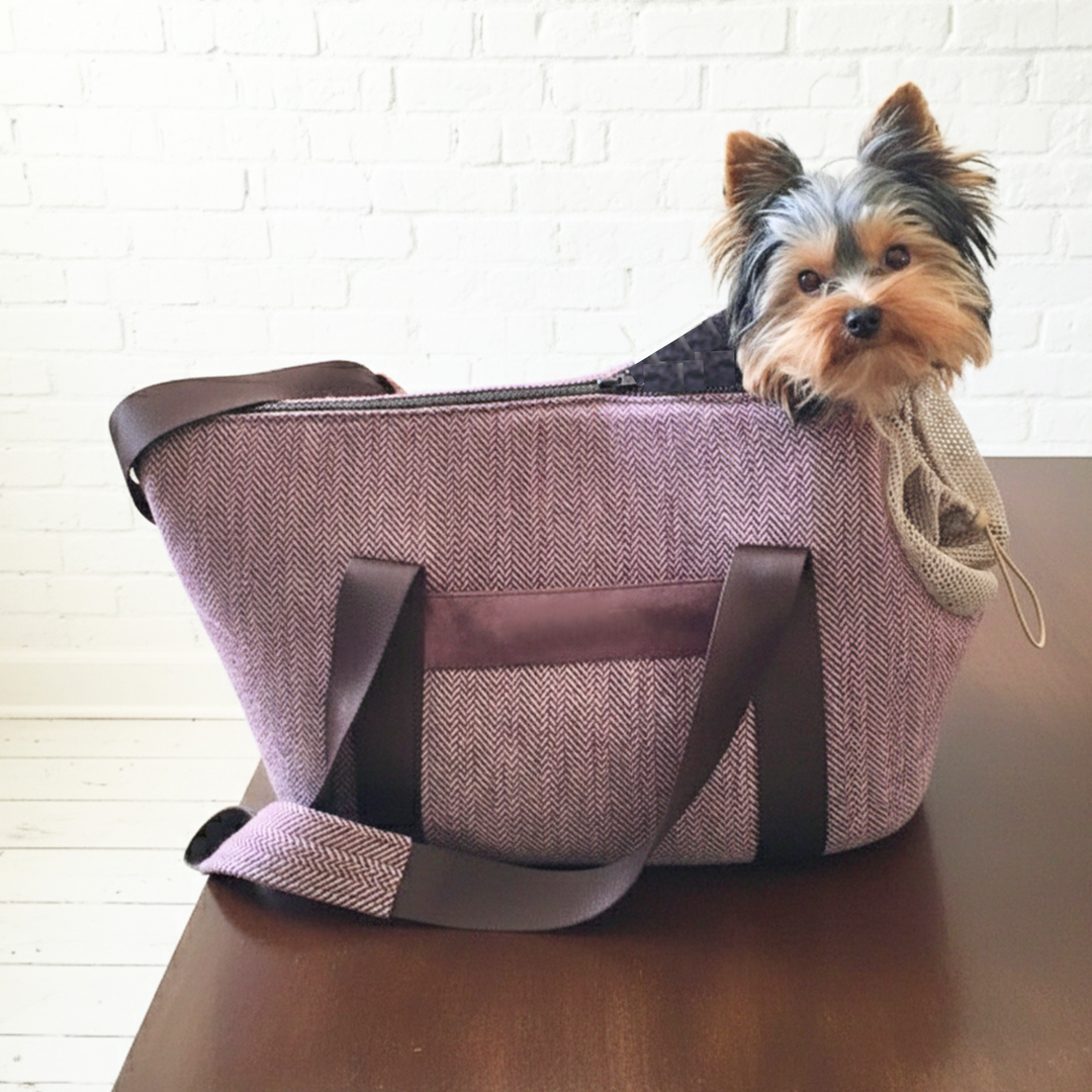 Herringbone Drawstring Pet Carrier