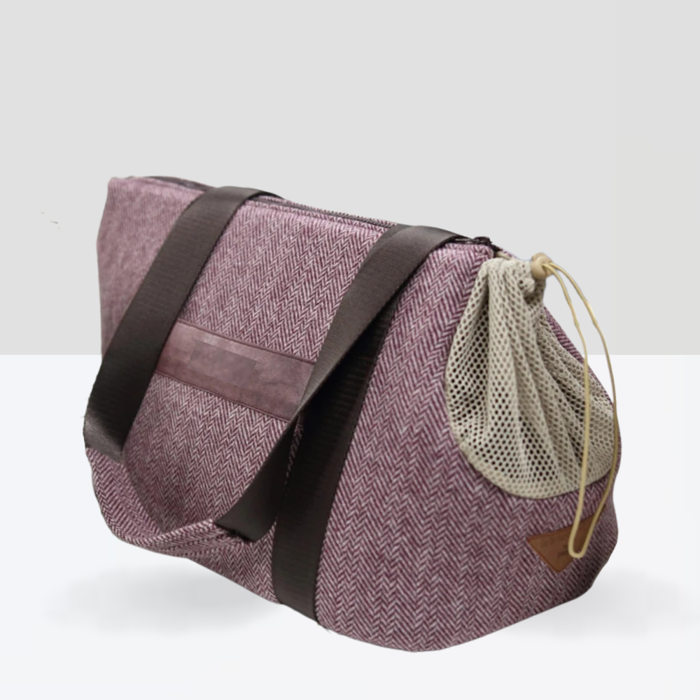 Herringbone Drawstring Pet Carrier