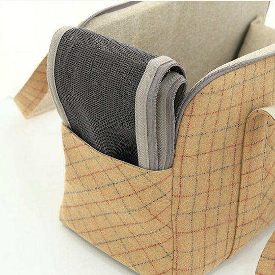 Wool Plaid Travel Pet Carrier